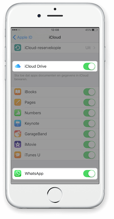 Iphone iCloud Exporteer WhatsApp Chat Stap 3