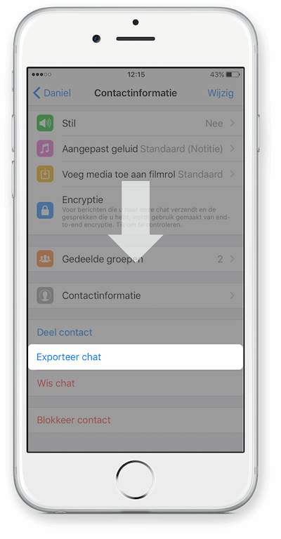 Exporteer WhatsApp Chat vanuit iCloud Stap 3