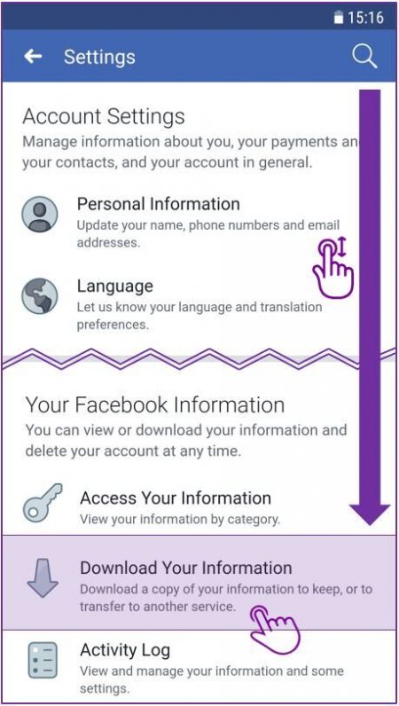 facebook messenger chat history settings