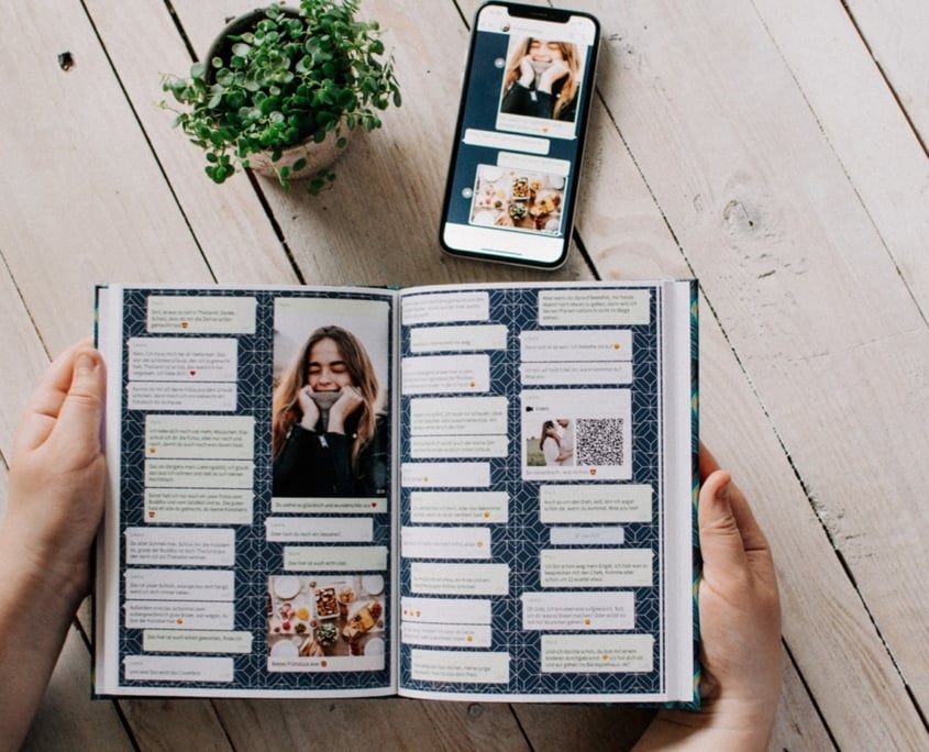 Chat Buch als Geschenk zum Valentinstag.